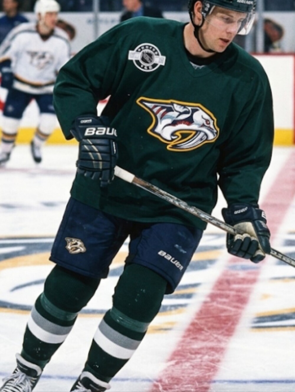 Vintage CCM Center Ice Nashville Predators Hockey Jersey Mens XL Green 90's Can